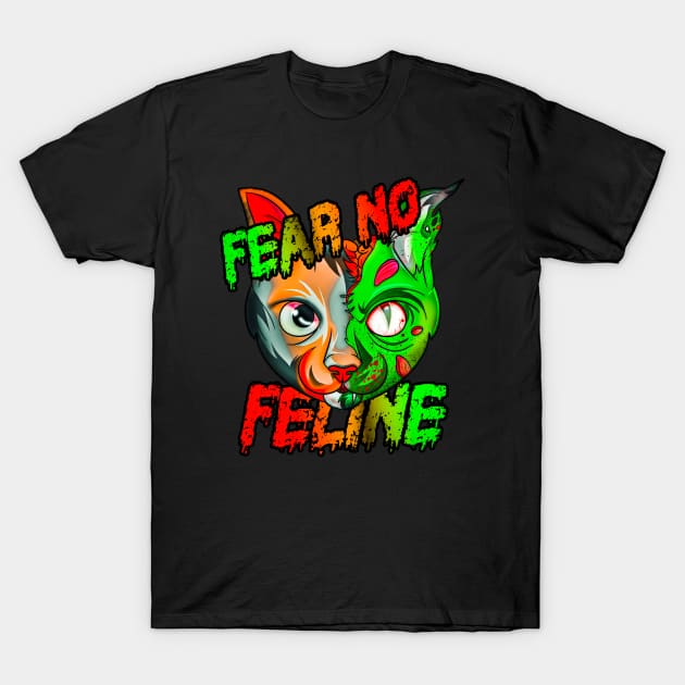 Fear No Feline Zombie T-Shirt by Trendy Black Sheep